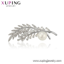 00097 vogue top quality broche de pérola de luxo folha forma pinos broche de moda acessórios para as mulheres de jóias